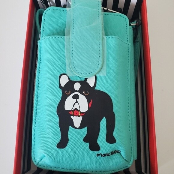 Marc Tetro Bag Frenchie Bulldog Crossbody Phone Wallet Wristlet Box Gift Set NWT - Picture 2 of 11